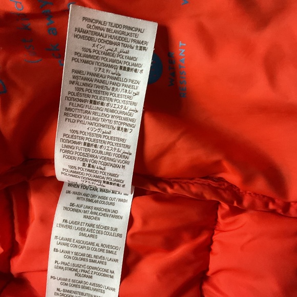 Mini Boden Navy with color stripe hooded packable jacket size 2-3y - Picture 5 of 5